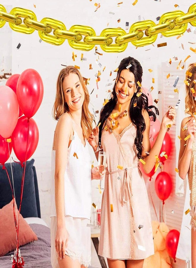Virtue morals 100 Pcs Foil Chain Balloons Gold Jumbo Chain Balloons for 80s 90s Party Decorations Giant Balloon, 16 Inch - Image 5